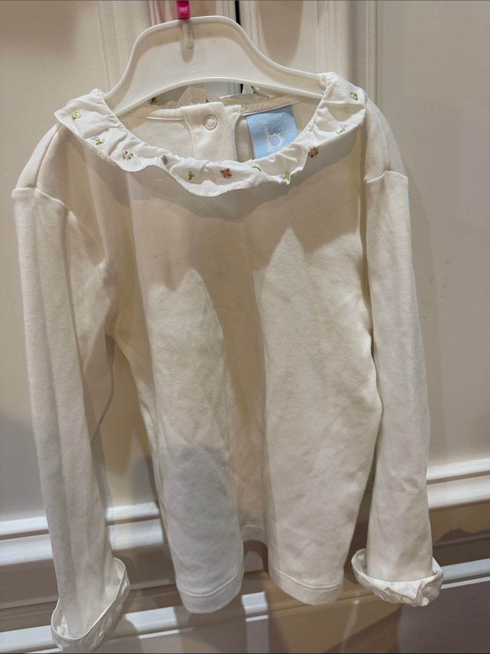 Bella Bliss Ruffle Collar Long-Sleeve Top for Kids